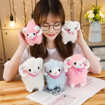 

25CM Innovative Wool Felt Cute Sheep Shape Children's Room Decoration Ornament Soft Toys Dolls Kawaii Sheep Alpaca Plush Toys