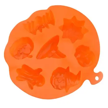 

Halloween Holiday Style Silicone Cake Mold 7 Cavities Pumpkin Ghost Bat Shape Cookies Chocolate Molds DIY Cake Baking Tools