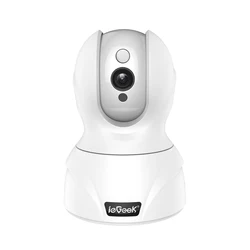 Iegeek – caméra de sécurité intérieure 5mp, technologie Audio bidirectionnel, ia, Vision nocturne, détection de mouvement, fonctionne avec Alexa 