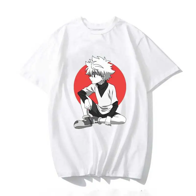 Футболка Hunter X Killua Zoldyck Мужская милые топы мультяшный рисунок карате графические