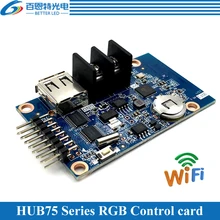 HD-WF1 assíncrono 640w * 32h 320*64 pixels 1 * hub75 rgb sete cores pequeno display led cartão de controle wi-fi