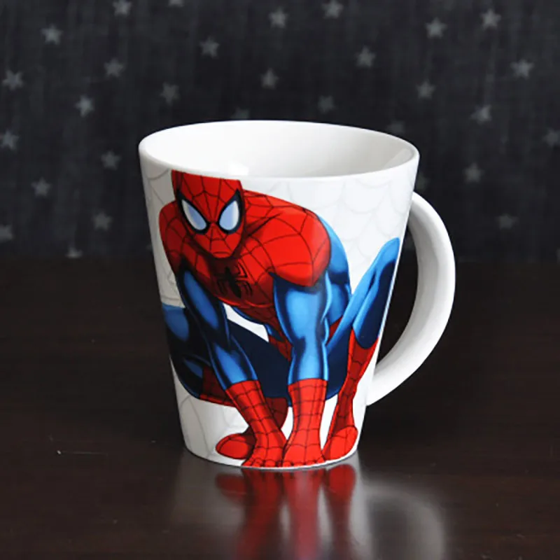 02 450ml Disney Spider Man Cartoon Water Cup Coffee Milk Tea Breakfast Ceramic Mug Home Office Collection Cup Festival Gifts - Цвет: 02