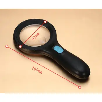 

Handheld Magnifier Illuminated 10 LED Lights High Magnification Glass Upgraded for Seniors Reading Stamp Map Jewelry