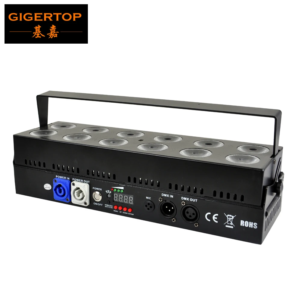 Freeshipping New 12 x 18W 6IN1 Battery Wireless Led Wall Washer Light White/Black Case Optional DMX512 6/10 Channels IRC Control | Лампы и