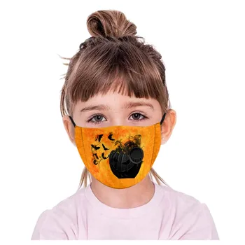 

Halloween Children Kids Print Reusable Breathable Valve Safe Protection Mask Fashion Mouth Masks For Face Kids Faceshield