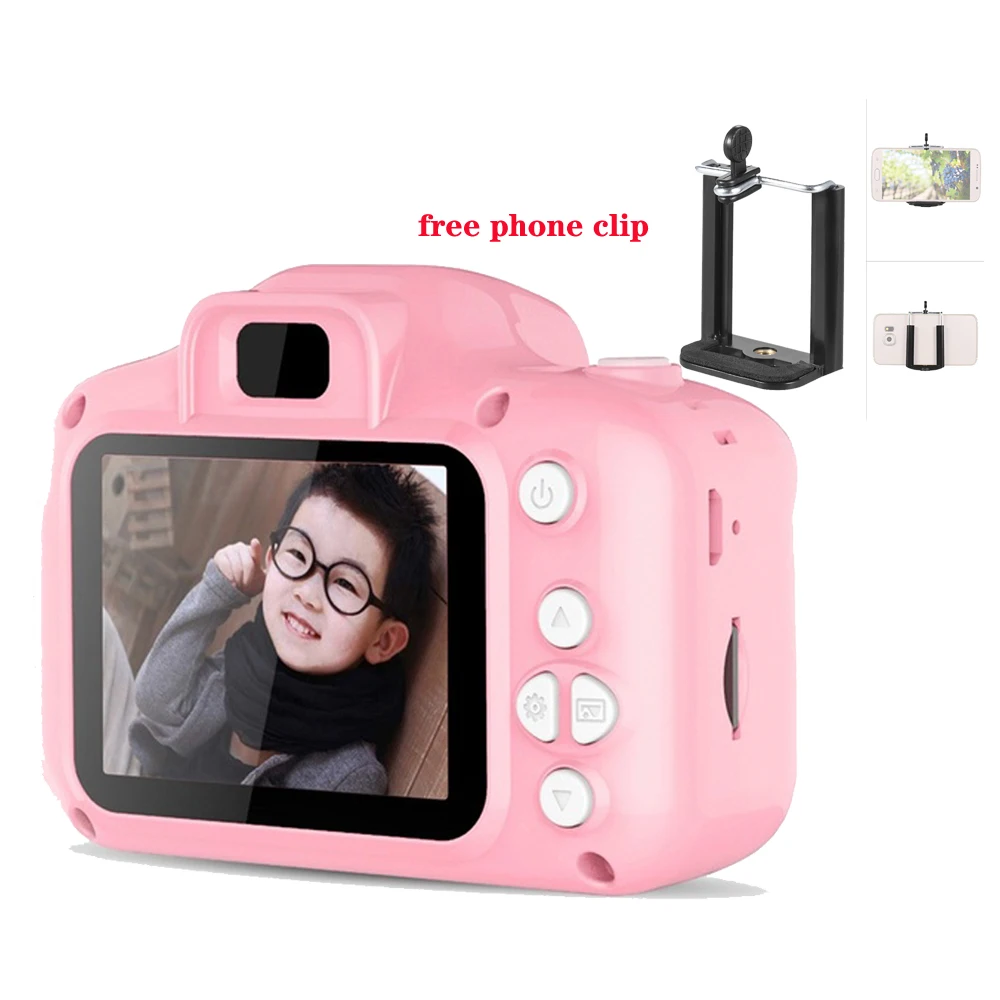 Синяя, розовая, 1080P Мини Цифровая камера для детей, детская камера s видеокамера, детская видеокамера, цифровая видеокамера - Цвет: Розовый