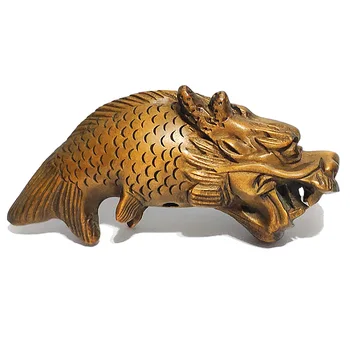 

2 " Hand Carved Japanese Boxwood Netsuke - Dragon Fish Figurines- Y7106