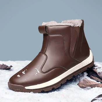 

Winter Warm Snow Boots For Men Big Size Short Plush Cotton Shoes Male Waterproof Ankle Martens Boots Outdoor Anti-skip Shoes Men
