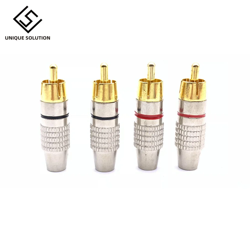 10pcs RCA Soldering Connector Audio Video Plug DIY RCA Speaker Adapter Plug Speaker Terminal Video Locking Cable rca Stecker (1)