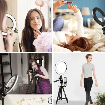 

Mini Led Desktop Video Ring Light Selfie Lamp Usb Plug Brightness Adjustable For Youtube Live Photo Photography Studio #T1G