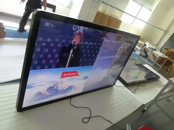 شراء شاشات كريستال بلورية مثبتة على الحائط 43 بوصة كمبيوتر لوحي لافتات الكل في واحد شاشة تعمل باللمس