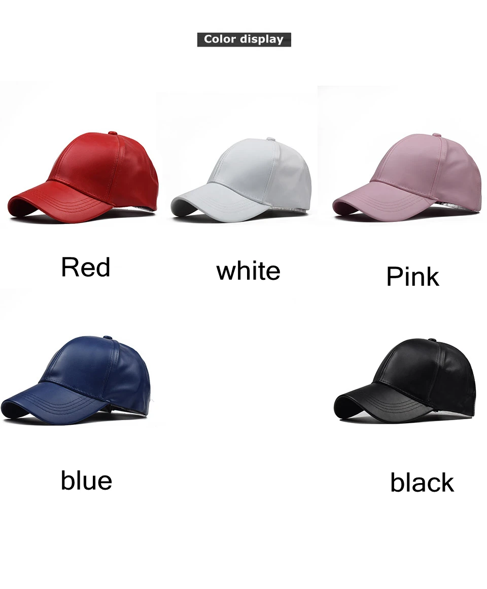 Бейсбольная Кепка унисекс для мужчин и женщин из искусственной кожи Snapback, Спортивная Регулируемая модная шапка красного/хаки/черного/розового/темно-синего/коричневого цвета