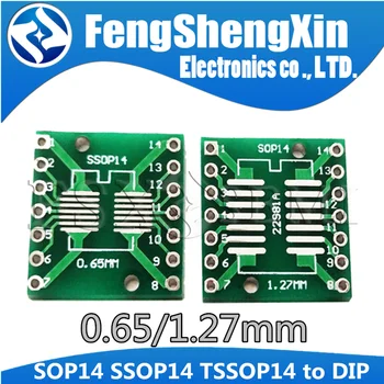 

50pcs SOP14 SSOP14 TSSOP14 to DIP14 Pinboard SMD To DIP Adapter 0.65mm/1.27mm to 2.54mm DIP Pin Pitch PCB Transfer Board