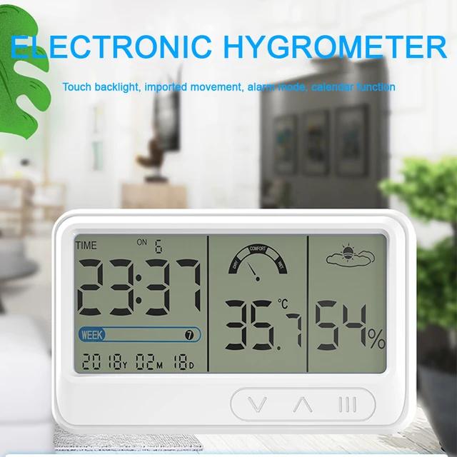 LCD Digital Clock Hygrothermograph Indoor Thermometer Hygrometer Home  Office Desktop Table Monitor Temperature Humidity Meter - AliExpress