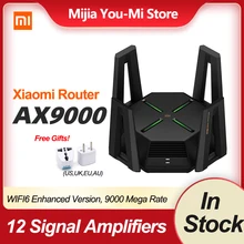 Маршрутизатор Xiaomi AX9000 WIFI6 AIoT, трехканальный усиленный четырехъядерный процессор, 1 ГБ ОЗУ, 4K, 12 усилителей сигнала QAM с европейской вилкой Маршрутизатор Xiaomi AX9000 WIFI6 AIoT, трехканальный усиленный четырехъядерный процессор, 1 ГБ ОЗУ, 4K, 12 усилителей сигнала QAM с европейской вилкой