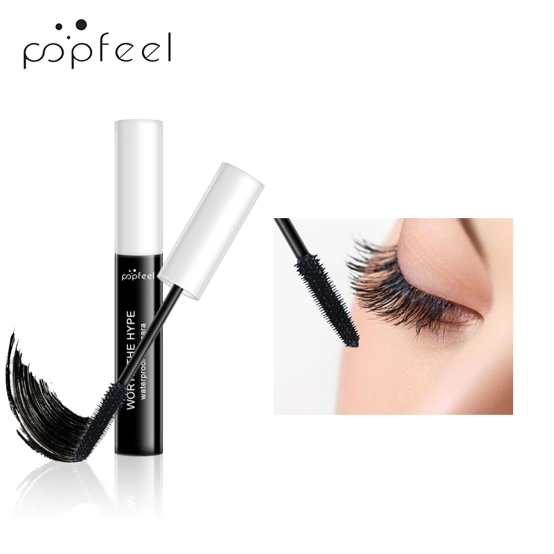 

POPFEEL 3D Silk Fiber Lengthening Quick Dry Mascara Waterproof Lasting Thick Extension Black Eyelash Natural Extension Mascara