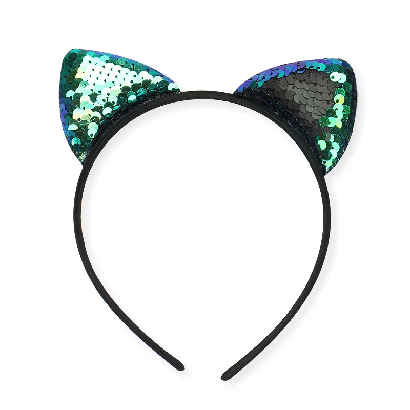 Повязка на голову с кошачьими ушками и блестками 8 цветов| |