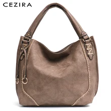 CEZIRA, новинка, роскошная сумка-хобо из Веганской кожи для женщин, модный дизайн, кольца, висячие, Дамская PU Сумка-тоут, сумка-мессенджер, сумка на плечо
