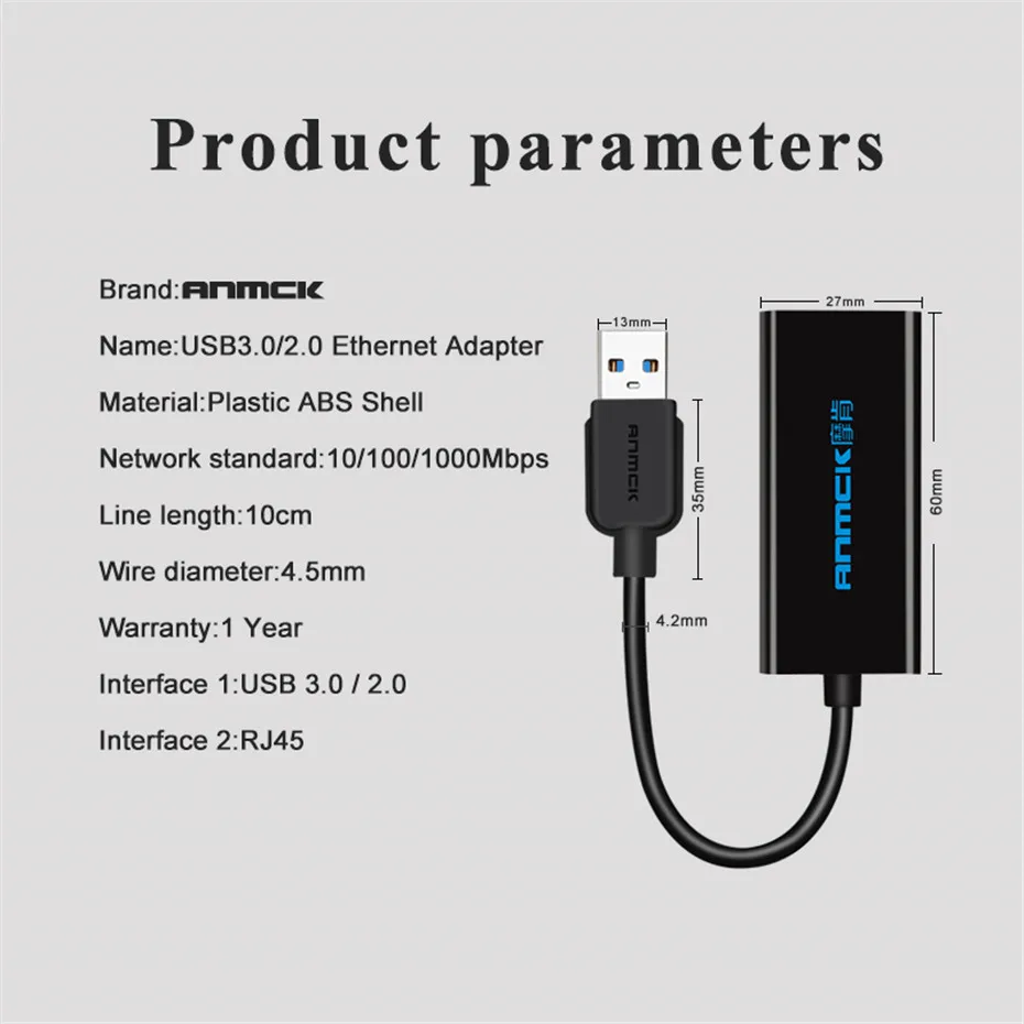 Anmck USB для RJ45 Ethernet адаптер USB 3,0 2,0 Lan(10/100/1000) Мбит/с сетевая карта для ПК ноутбука Windows 10 MAC OS Xiaomi Mi Box