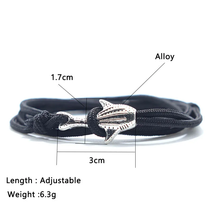 Adjustable Macrame Whale Shark Bracelet for Unisex