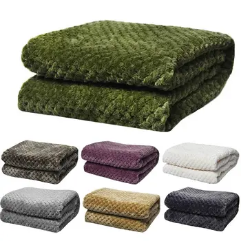 

Super Soft Blanket Flannel Aircraft Sofa Use Office Children Blanket Towel Travel Fleece Mesh Portable Car Travel Cover Blanket