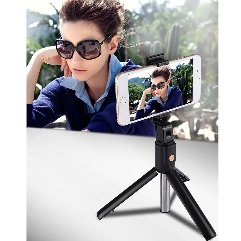 Essidi 3 in 1 Bluetooth Selfie Sticks For iphone xiaomi huawei Mini Extendable Wireless Tripod For GoPro Cameras Phone Monopod