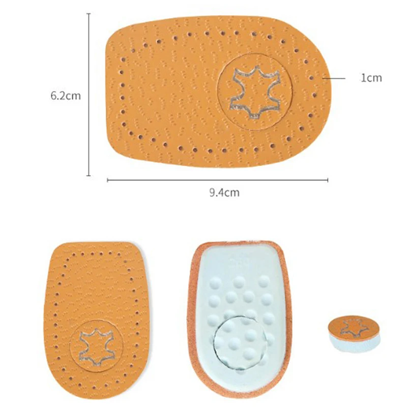 1 par de palmilhas de couro látex calcanhar almofadas para sapatos de salto alto cowskin almofada pé alívio da dor feminina calcanhar almofada inserções sola