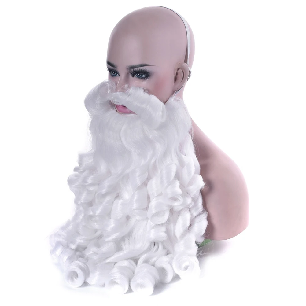 Парик Санта Клауса борода длинный белый маскарадный костюм аксессуар для рождественской вечеринки TB распродажа