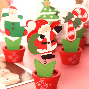 

Wooden Christmas Gift Card Picture Holder Table Number Photo Stand Memo Clip Wood Clamp Desktop Decoration Office Supplies
