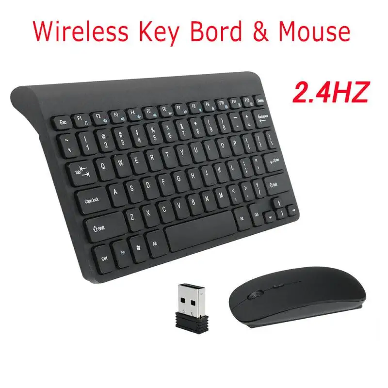

Mini Full-size Keyboard Mouse Combo Set For Notebook Laptop Desktop PC Slim 2.4GHz Cordless Wireless Silent Keyboard and Mouse
