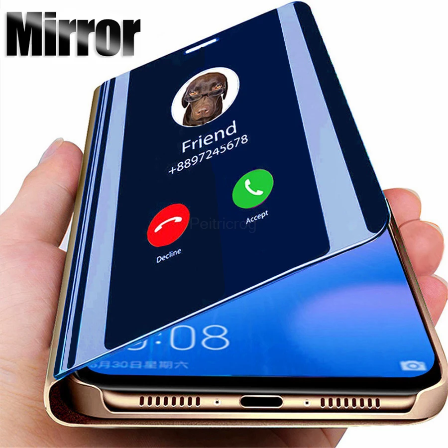 Умный зеркальный кожаный чехол для Samsung Galaxy A01 A51 A71 A10 A10S A20 A20S A20E A30 A30S A40 A40S A50 A50S S20