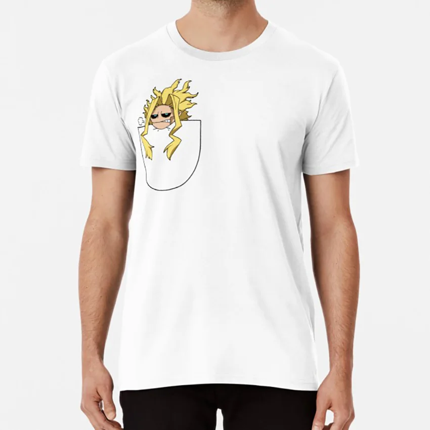 Белый Pocket Pal-All Might v2 футболка pocket bokuno hero academy my hero academy boku no hero academy my hero academy bnha allmight - Цвет: Белый