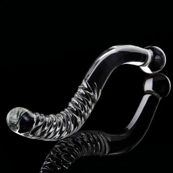 Bending Glass Anal Plug Long Butt Plug Glass Toys For Women Men Prostate Massage Anal Sex Toys Sex Shop 3