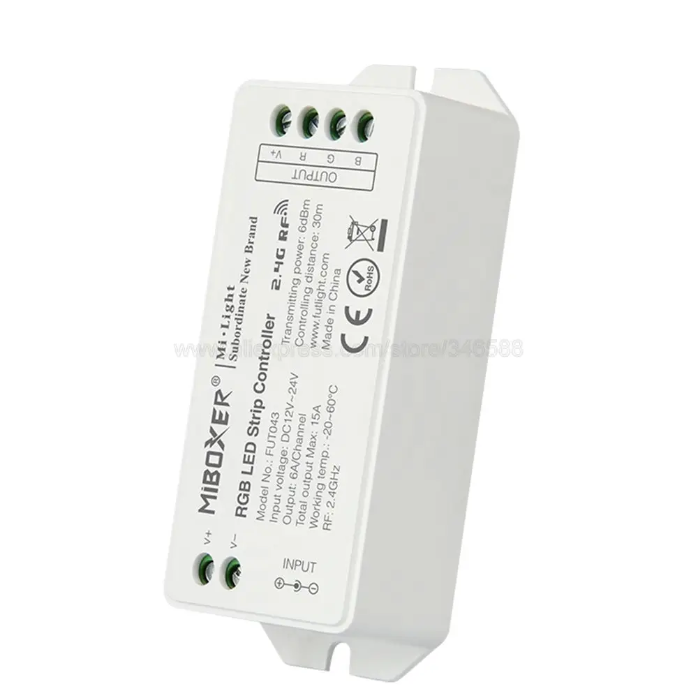 Пульт ду MiBoxer FUT043 светодиодный 12 в пост. Тока 24 6 а/ч 15 а 2 4 ггц|strip controller|rgb led strip