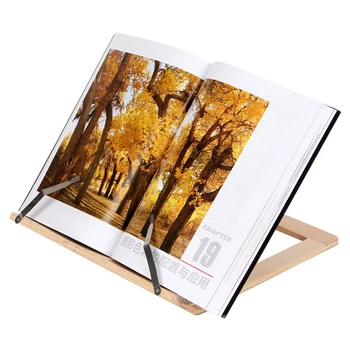 

Adjustable Wooden Frame Reading Bookshelf Bracket Book Reading Bookend Tablet PC Support Music Stand Home Supplies