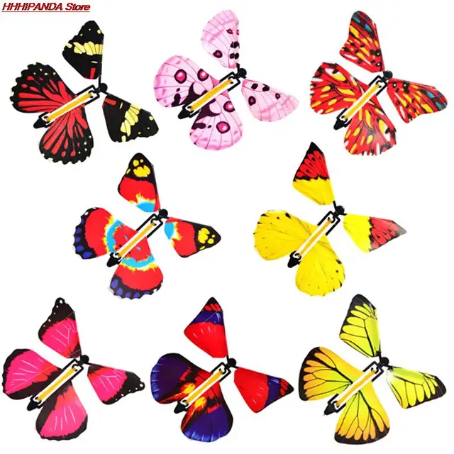 5/10pcs Magic Butterfly flying Card Toy with Empty Hands Butterfly Wedding Magic Props Magic Tricks Outdoor Toy Color Random 6