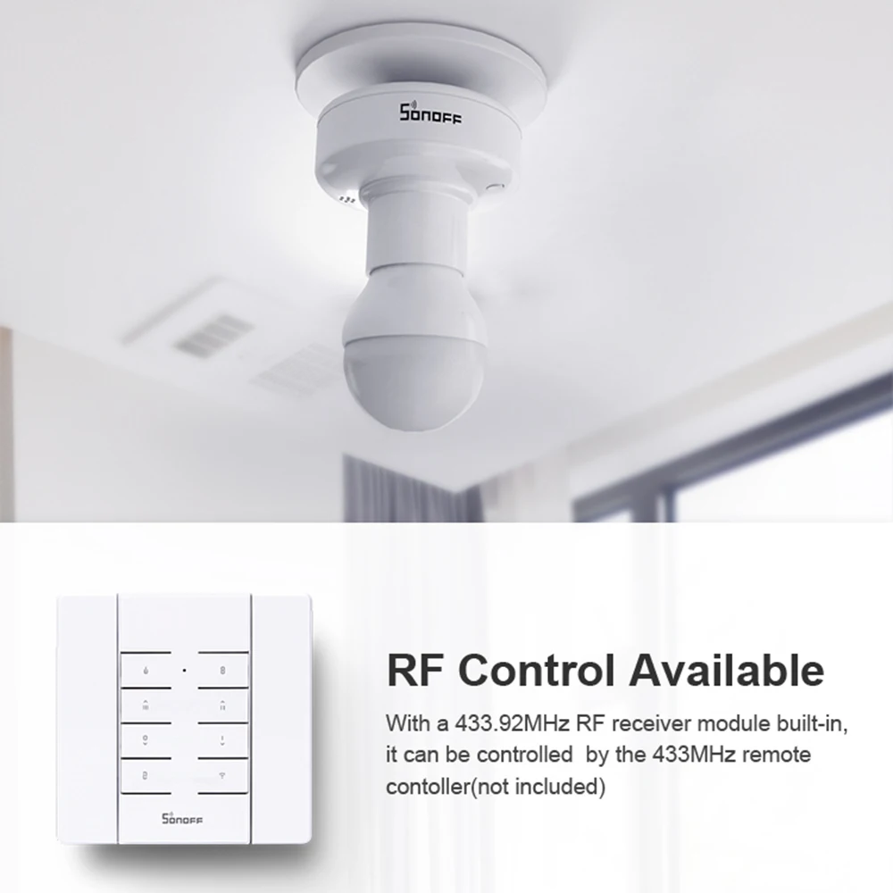 Смарт светильник SONOFF Slampher R2 ITEAD WiFi держатель лампы 433 МГц RF E27 беспроводной для Amazon