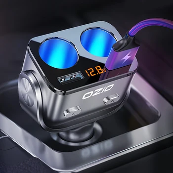 

Car Cigarette Lighter Socket Splitter QC 3.0 Charger LED Voltage Monitor Auto Car USB 12V-24V USB Quick Charger Adapter 90W