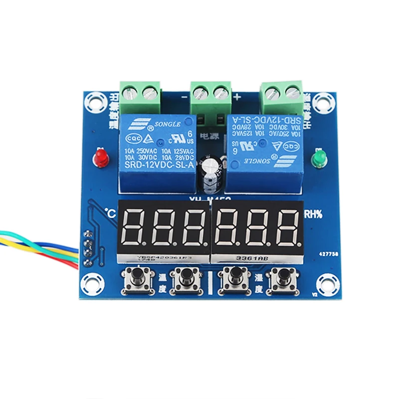 Koop XH M452 Thermostaat Temperatuur Vochtigheid Thermometer Hygrometer Controller Module DC 12V LED Digitale Display Dual Output