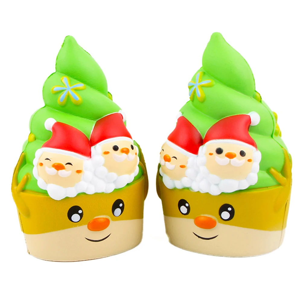Christmas Cartoon Santa Ice Cream Slow Rising Squeeze Relieve Stress Kids Adult Vent Toy New