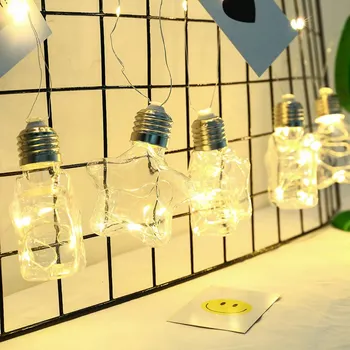 

NEWKBO Portable Modern Simple Originality 100 Bulbs Five-Pointed Star Decorative Lamp String With Copper Wire Cell Case