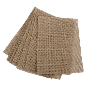 

Customizable Hot Sales Burlap Piece Christmas Wedding Party Decoration Flax Photography Background Props Linen Placemat