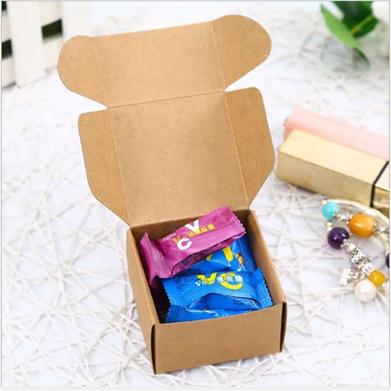  Sdootjewelry Small Kraft Gift Box, 100 Packs  2.44''×2.44''×1.38'' Mini Brown Kraft Paper Boxes Cardboard Ring Earring  Jewelry Boxes : Health & Household