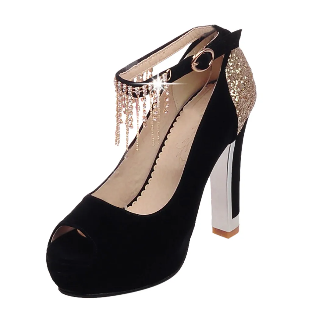 

SAGACE Fashion Sandals Female Pure Color Breathable Sandals Women Square Heels Open-Toed Light Buckles Sandals Women Shoes Party