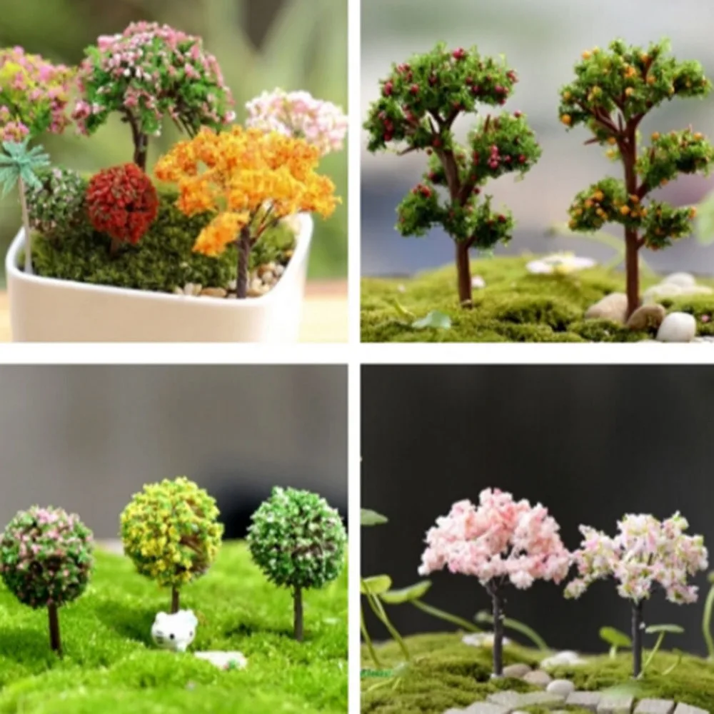 TPXCKz Mini Christmas Tree Micro landscape Crafts Kawaii Garden Ornament Dollhouse Plant Pot DIY Decoration