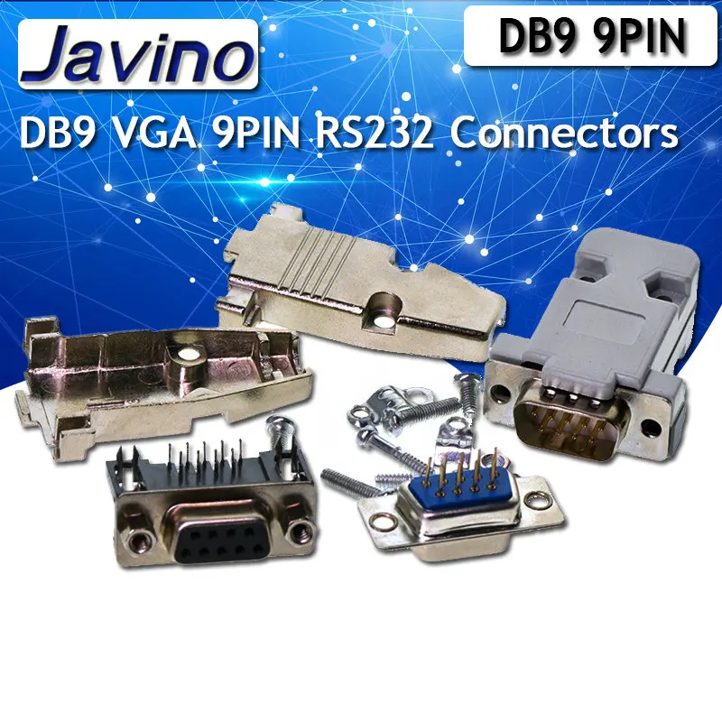 5PCS DB9 Female Male RS232 socket 9-pin serial port connector interface welding plate wire type metal shell DR9 | Обустройство дома