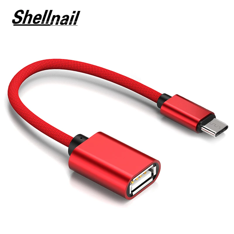

Shellnail Type C USB OTG Cable Adapter for Xiaomi Note 7 Type-C USB C Connector For Samsung Huawei Tablet USB 2.0 OTG Adaptador