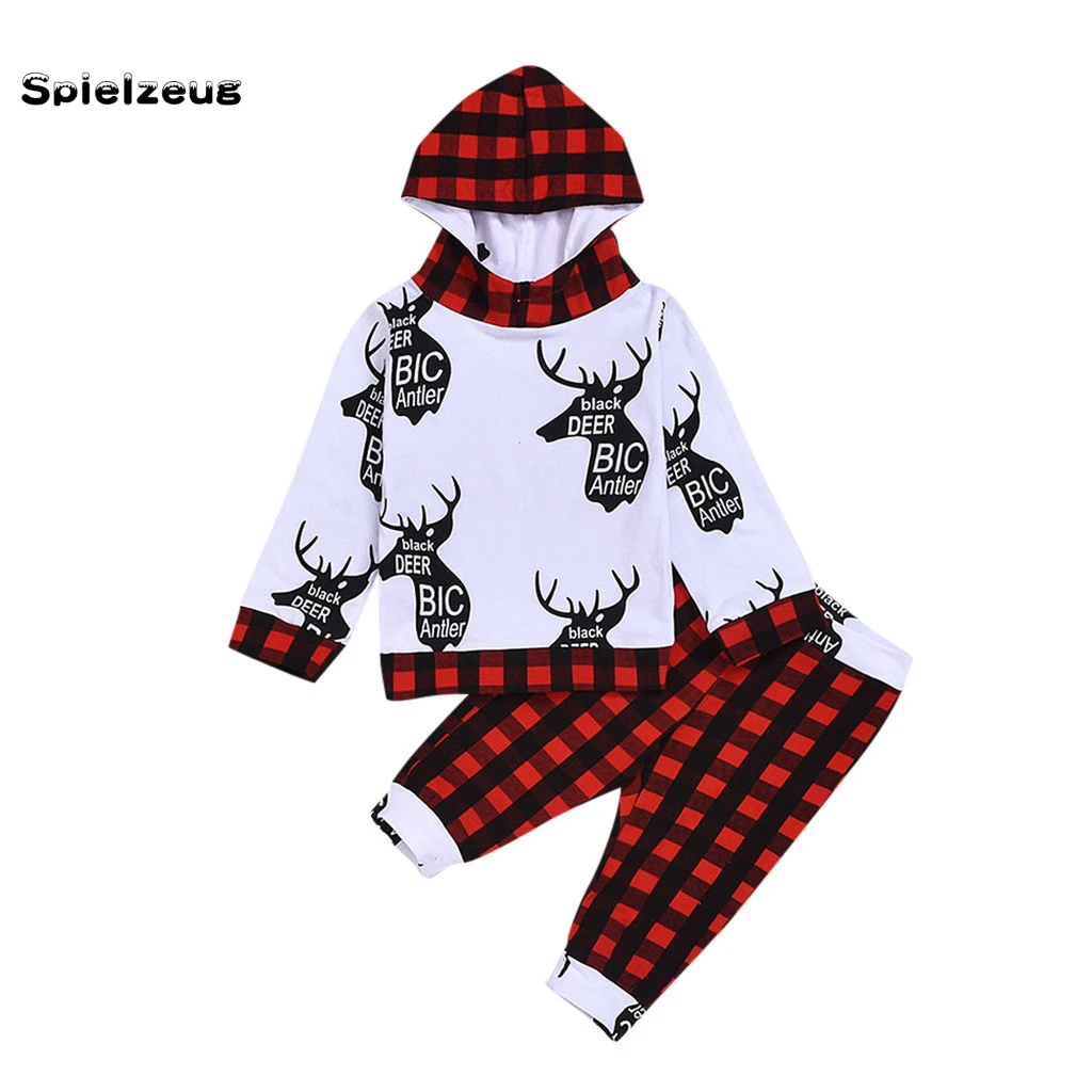 Chaud Nouveau Ne Infantile Bebe Filles A Manches Longues Noel Dessin Anime Cerf Plaid Hauts A Capuche Plaid Pantalon Tenues Ensemble Vetements Costumes G4 Aliexpress