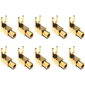 

Hot Right Angle Spade Fork & Binding Post - 4mm Banana Plug Socket - Spade Fork Connector for Speaker & Power & Amp(10 Pack)