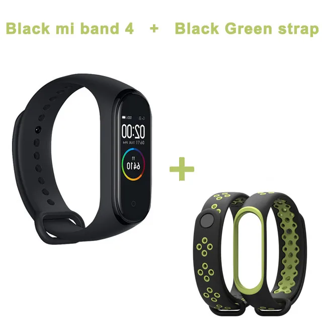mi4 CN Add green sta Xiaomi Mi-браслет 3/4, умный браслет с цветным экраном, браслет, пульсометр, фитнес, музыка, умное управление, Bluetooth 5,0, 50 м, водонепроницаемые часы - Цвет: mi4 CN Add green sta